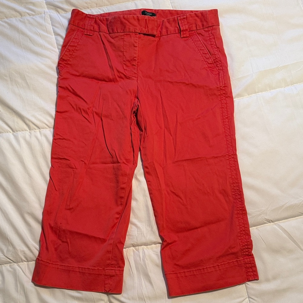 Red Cropped Pants